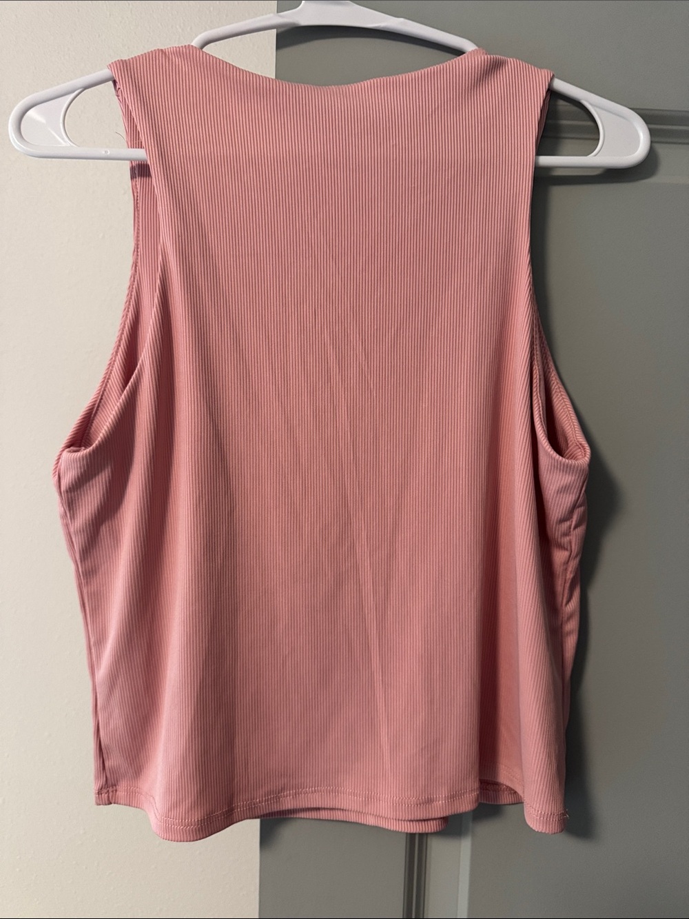 Originality Ribbed Pink Sleeveless Tank Top - Picture 2 of 3